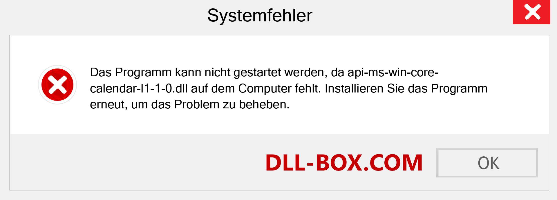 api-ms-win-core-calendar-l1-1-0.dll-Datei fehlt?. Download für Windows 7, 8, 10 - Fix api-ms-win-core-calendar-l1-1-0 dll Missing Error unter Windows, Fotos, Bildern